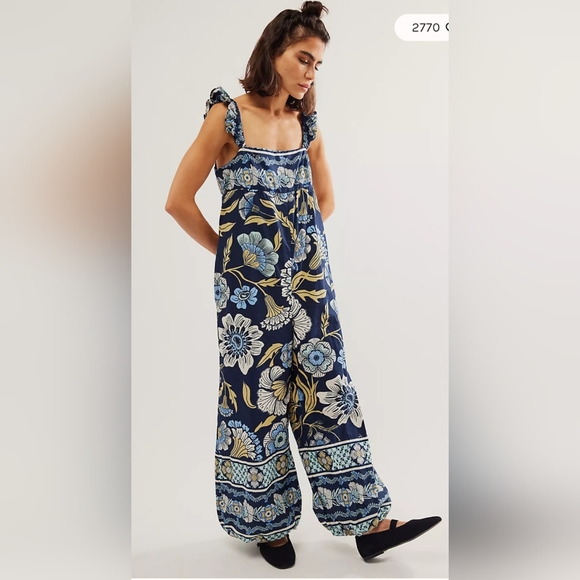 Free People Pants - FREE PEOPLE Bali Albright Cotton Printed Jumpsuit. Size Medium. NWT!